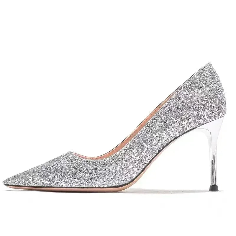 Gloria | Scarpe da sposa con tacco alto da donna, colore oro