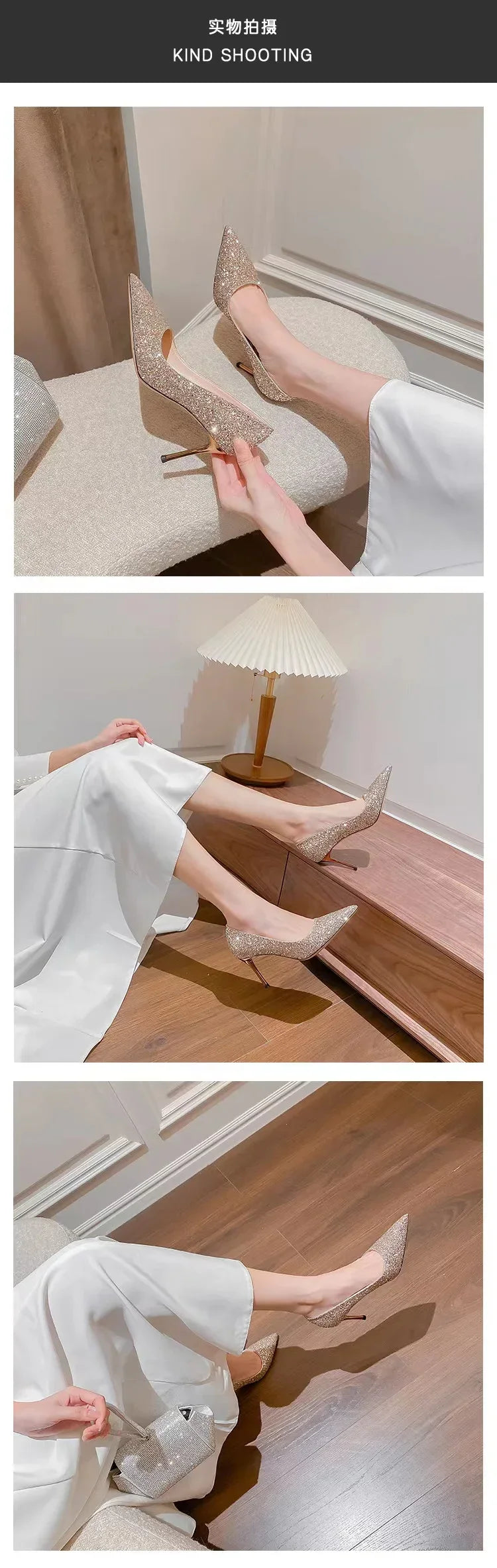 Gloria | Scarpe da sposa con tacco alto da donna, colore oro
