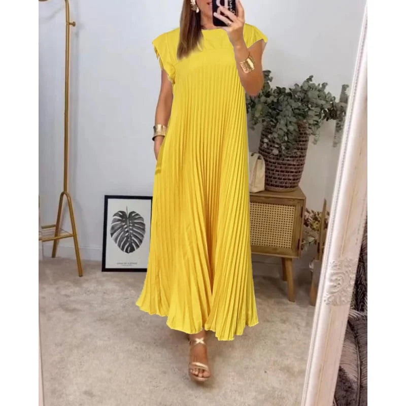 Edith™ | Abito Maxi a Pieghe