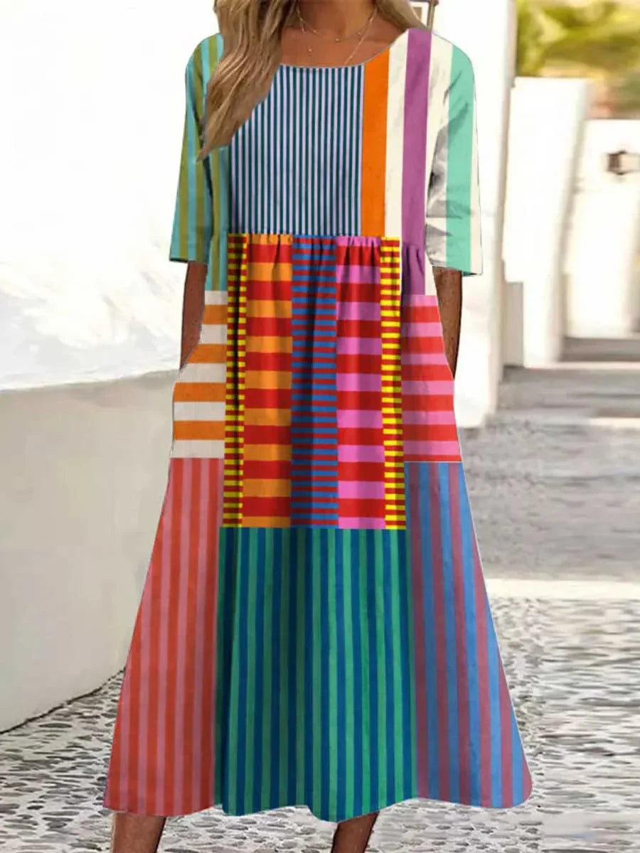 Chelo™ | Abito vintage con stampa artistica